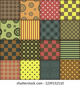 patchwork background with different patterns