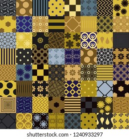 patchwork background with different patterns
