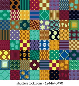 patchwork background with different patterns