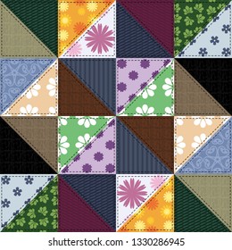 patchwork background with different patterns	