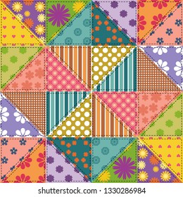 patchwork background with different patterns	