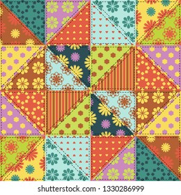 patchwork background with different patterns	