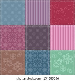 patchwork background with different patterns