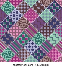 patchwork background with different patterns	