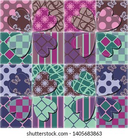 patchwork background with different patterns	