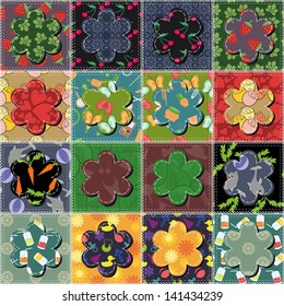 patchwork background with different patterns