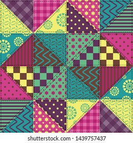 patchwork background with different patterns