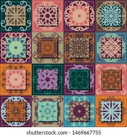 patchwork background with different patterns