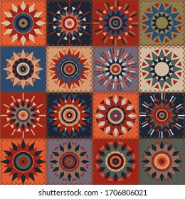 patchwork background with different patterns	
