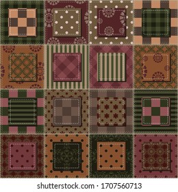 patchwork background with different patterns	
