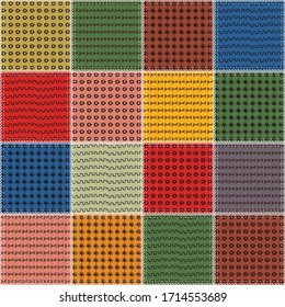 patchwork background with different patterns	