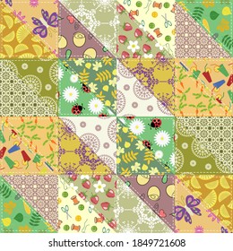 patchwork background with different patterns	