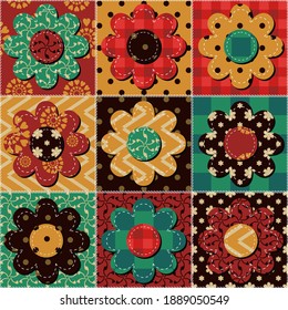 patchwork background with different patterns	
