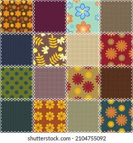 patchwork background with different patterns