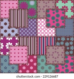 patchwork background with different patterns