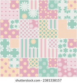 patchwork background with different patterns	