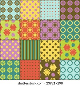 patchwork background with different patterns