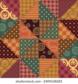 patchwork background with different patterns	
