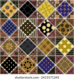 patchwork background with different patterns	