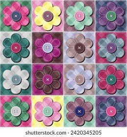 patchwork background with different patterns