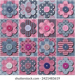 patchwork background with different patterns