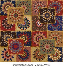 patchwork background with different patterns