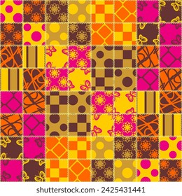 patchwork background with different patterns