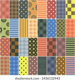 patchwork background with different patterns