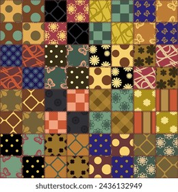 patchwork background with different patterns