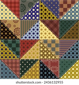 patchwork background with different patterns