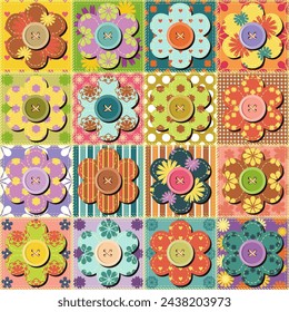 patchwork background with different patterns