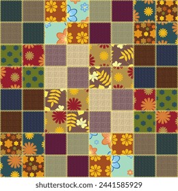 patchwork background with different patterns