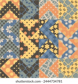 patchwork background with different patterns	
