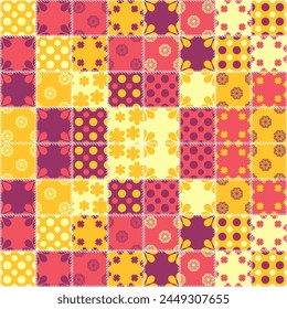 patchwork background with different patterns	