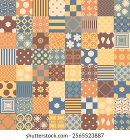 patchwork background with different patterns	
