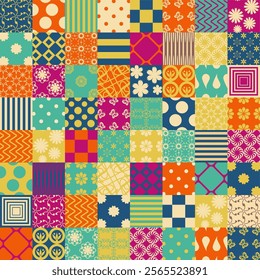 patchwork background with different patterns	
