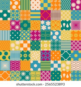 patchwork background with different patterns	
