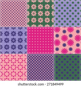 patchwork background with different patterns