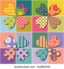 patchwork background with different patterns