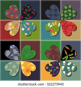 patchwork background with different patterns