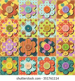 patchwork background with different patterns