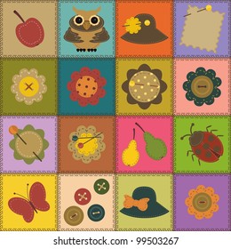 patchwork background with different patterns