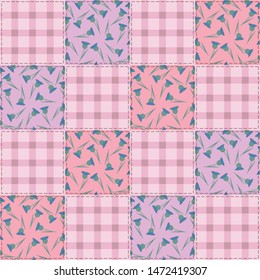 Patchwork background with different patterns. It can be used for decoration of textile, paper and other surfaces.