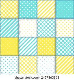 patchwork background with different patterns print for textile, paper, objects, seamless artistic decor handmade illustration vector 	