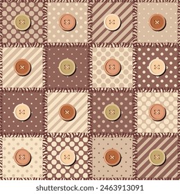patchwork background with different patterns print for textile, paper, objects, seamless artistic decor handmade illustration vector 	