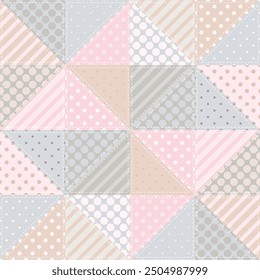 patchwork background with different patterns print for textile, paper, objects, seamless artistic decor handmade illustration vector 	