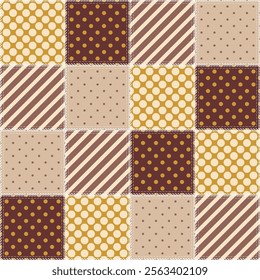 patchwork background with different patterns print for textile, paper, objects, seamless artistic decor handmade illustration vector	
