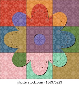 patchwork background with flower