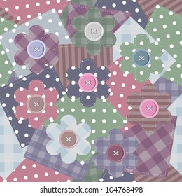 patchwork background with flowers