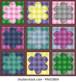patchwork background with flowers